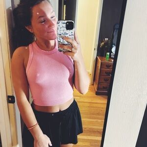 One Size Stretchy Pink Tank Top!